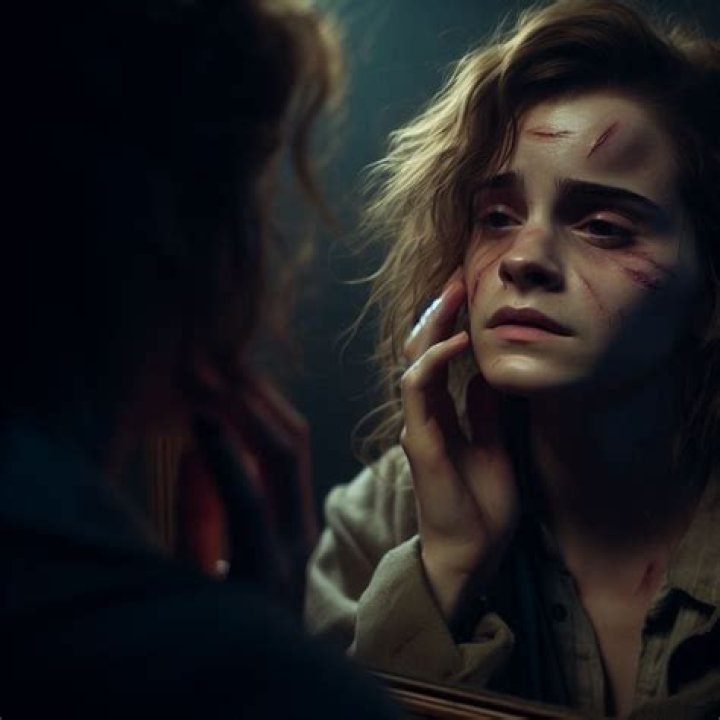 Does Hermione have a mudblood scar in the book?